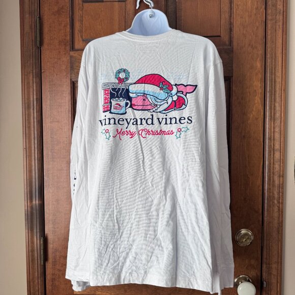 Vineyard Vines Lady. Christmas Whale Long Sleeve White Tee Size 3X - Picture 9 of 12